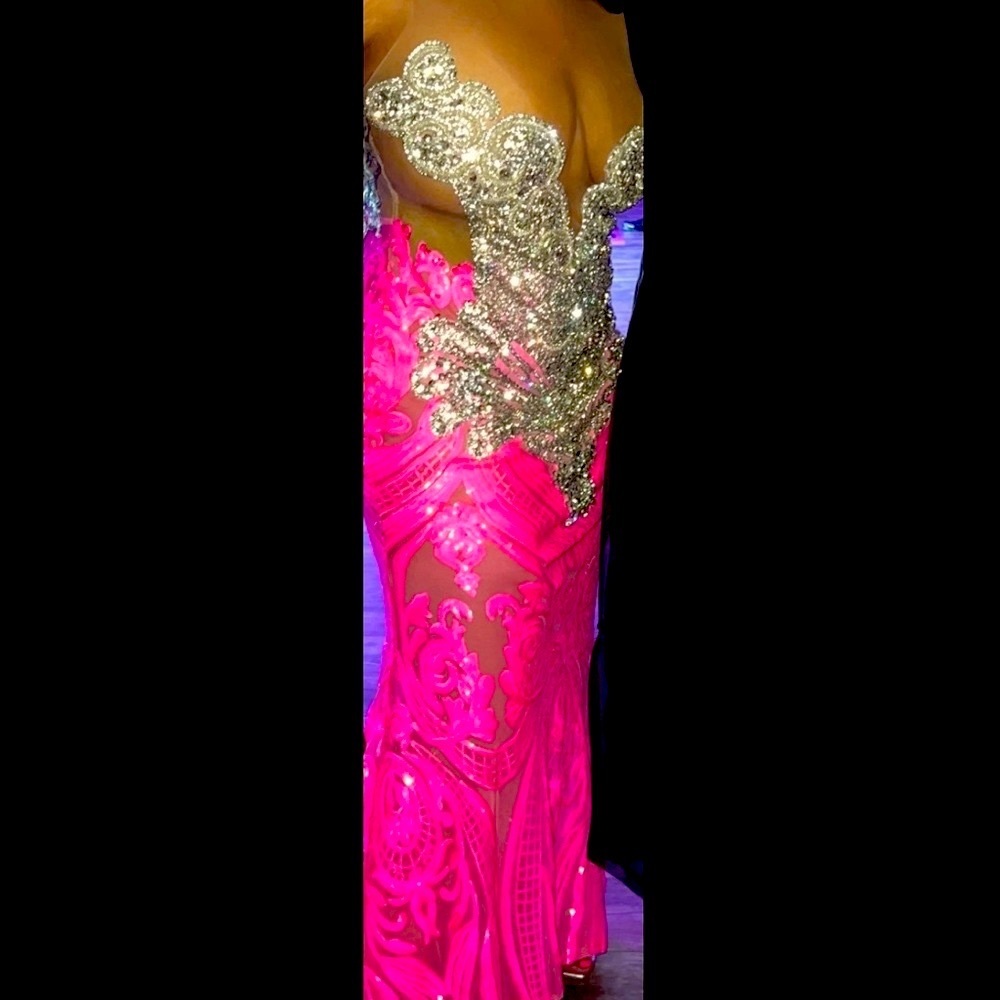 Beautiful pink diamond encrusted ball gown